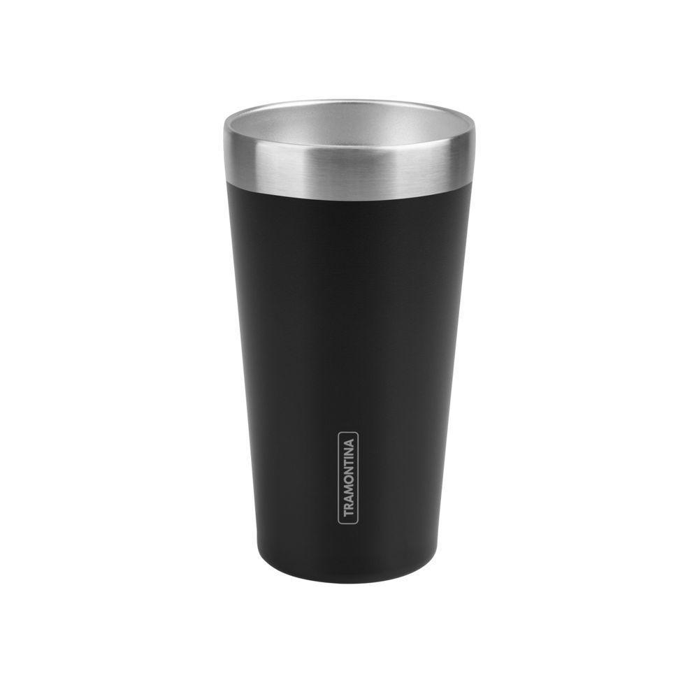 Copo Térmico Tramontina Exata Em Aço Inox Preto Sem Tampa 420 Ml - 1