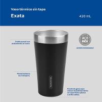 Copo Térmico Tramontina Exata Em Aço Inox Preto Sem Tampa 420 Ml - 2