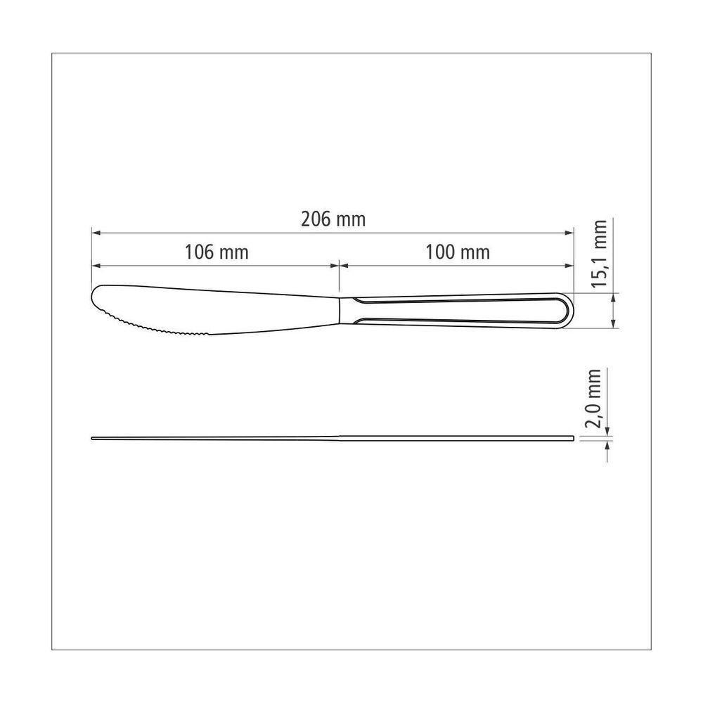 Kit 24 Faca De Mesa Inox Buzios 4" - 4