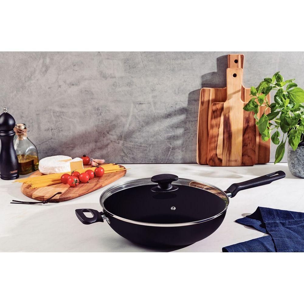 Wok Tramontina Loreto Em Alumínio Com Revestimento Interno Antiaderente Starflon Max Com Tampa De Vidro 28 Cm 3,3 L - 7