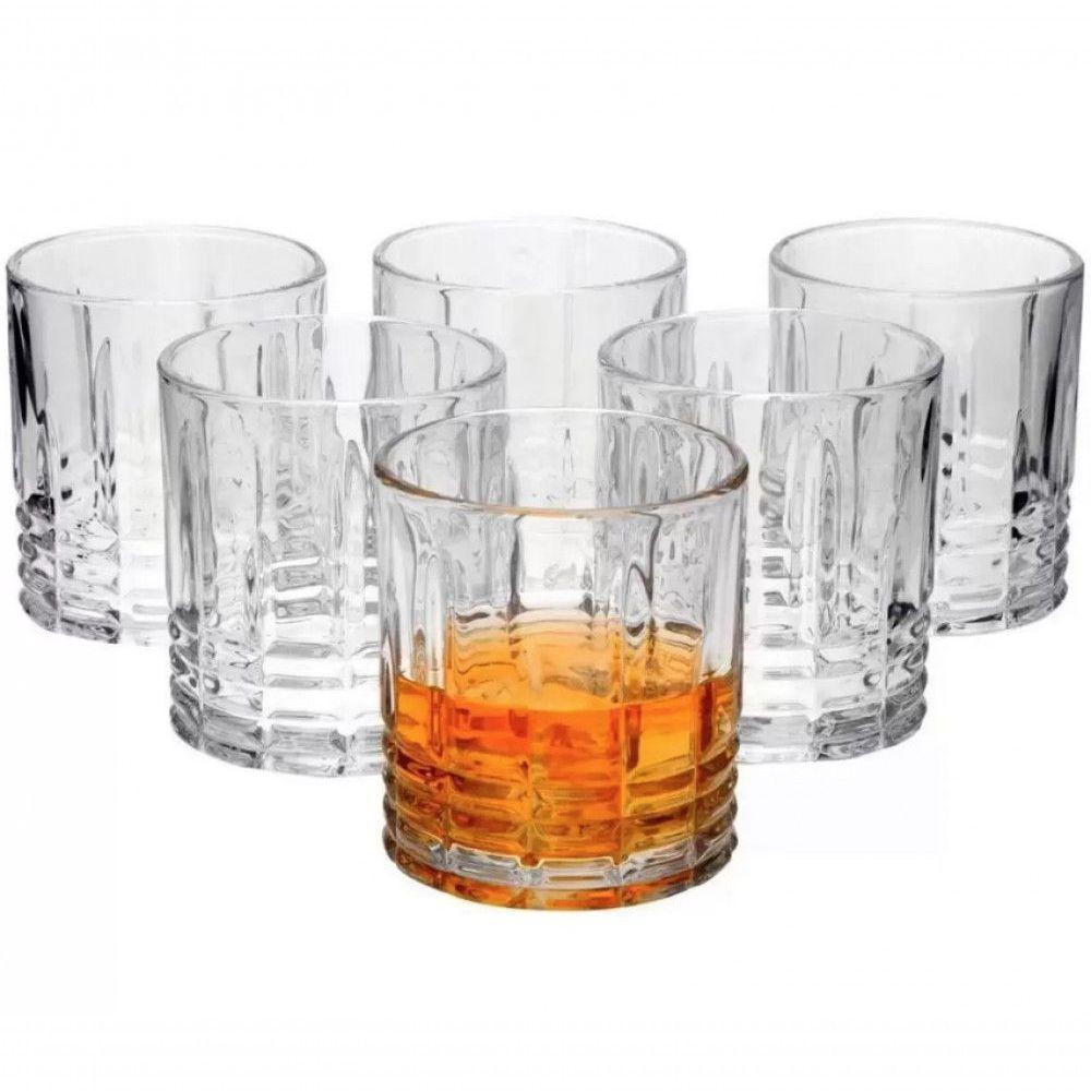 Jogo De 6 Copos Baixos Para Whisky Vidro 340 Ml - Mimo Style - 1