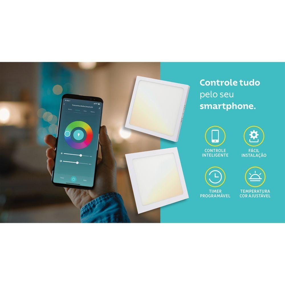 Plafon Quadrado De Embutir Tramontina Smart Led 1300 Lm 18 W - 2