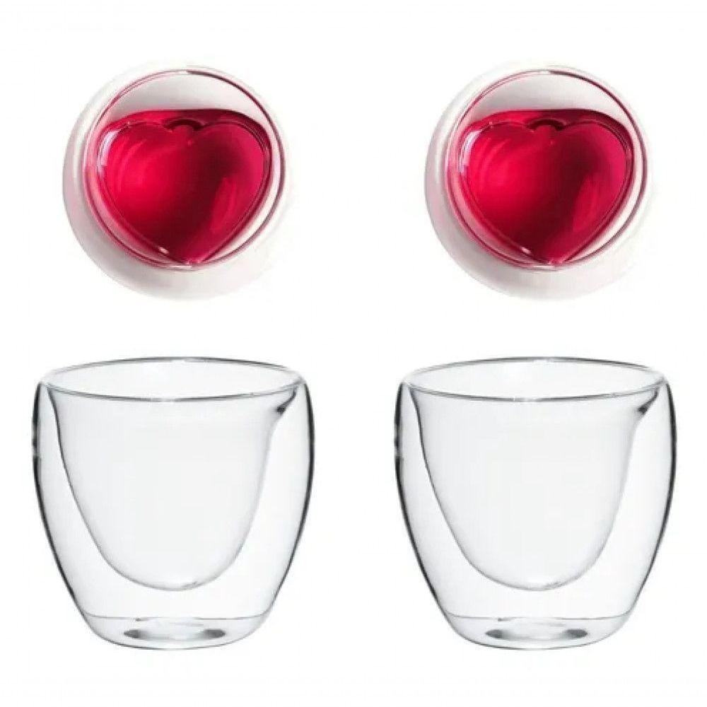Jogo De Copo Coração Parede Dupla 2 Peças 250 Ml - Mimo - 2
