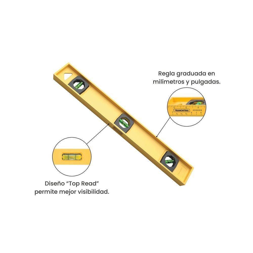 Nível 18 Polegada Tramontina Em Polímero De Engenharia Com Três Ampolas - 4