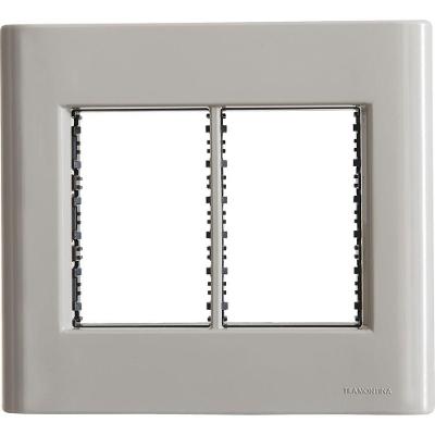 Placa 6 Postos 4x4 Tramontina Giz Fendi Soft Touch Com Suporte