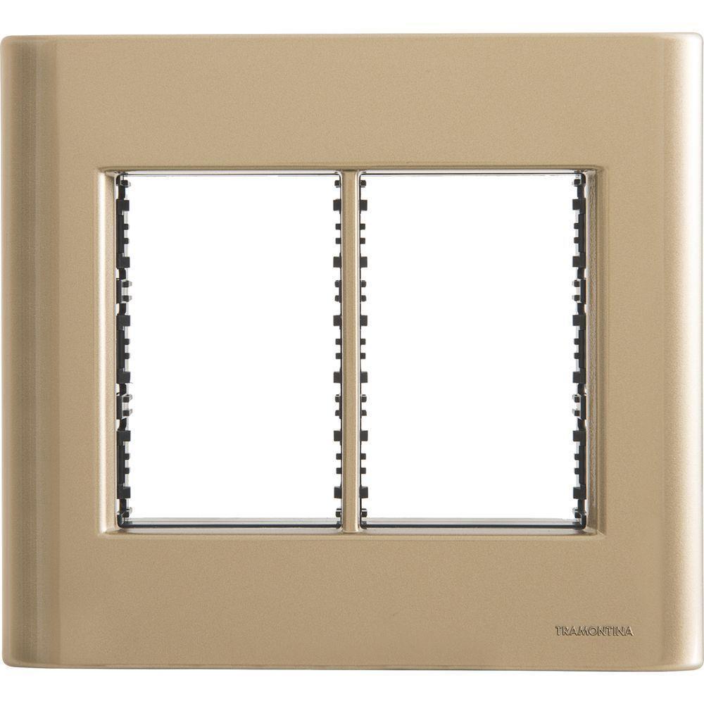 Placa 6 Postos 4x4 Tramontina Giz Ouro Metalizado Com Suporte - 1