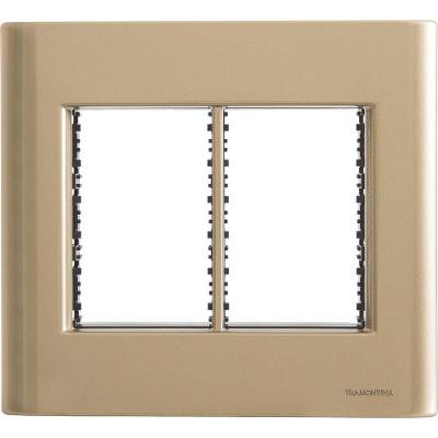 Placa 6 Postos 4x4 Tramontina Giz Ouro Metalizado Com Suporte