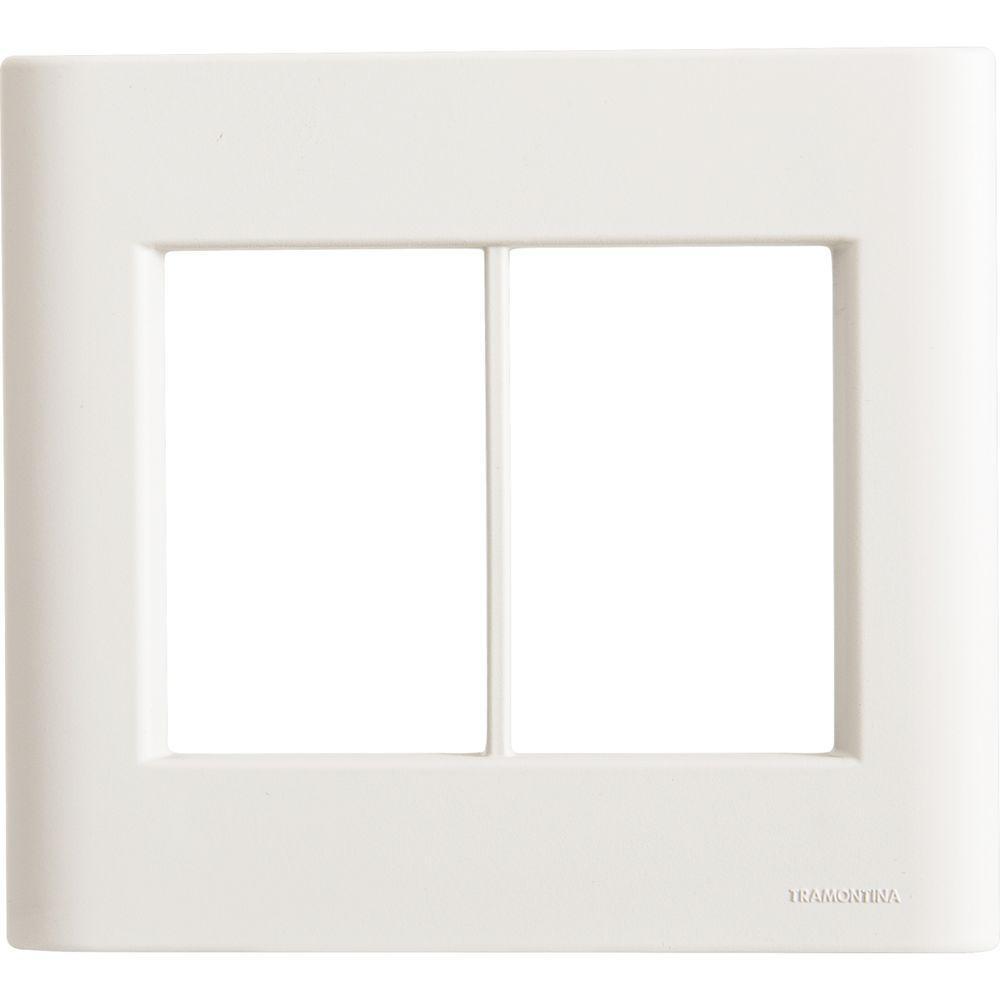 Placa 6 Postos 4x4 Tramontina Giz Branca Soft Touch Com Suporte - 1