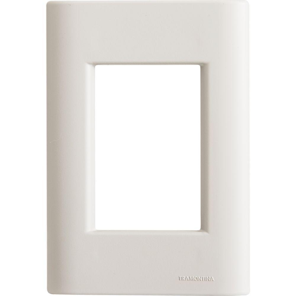 Placa 3 Postos 4x2 Tramontina Giz Branca Soft Touch Com Suporte - 1