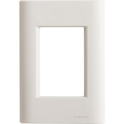 Placa 3 Postos 4x2 Tramontina Giz Branca Soft Touch Com Suporte