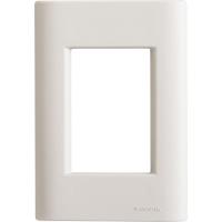 Placa 3 Postos 4x2 Tramontina Giz Branca Soft Touch Com Suporte - 1