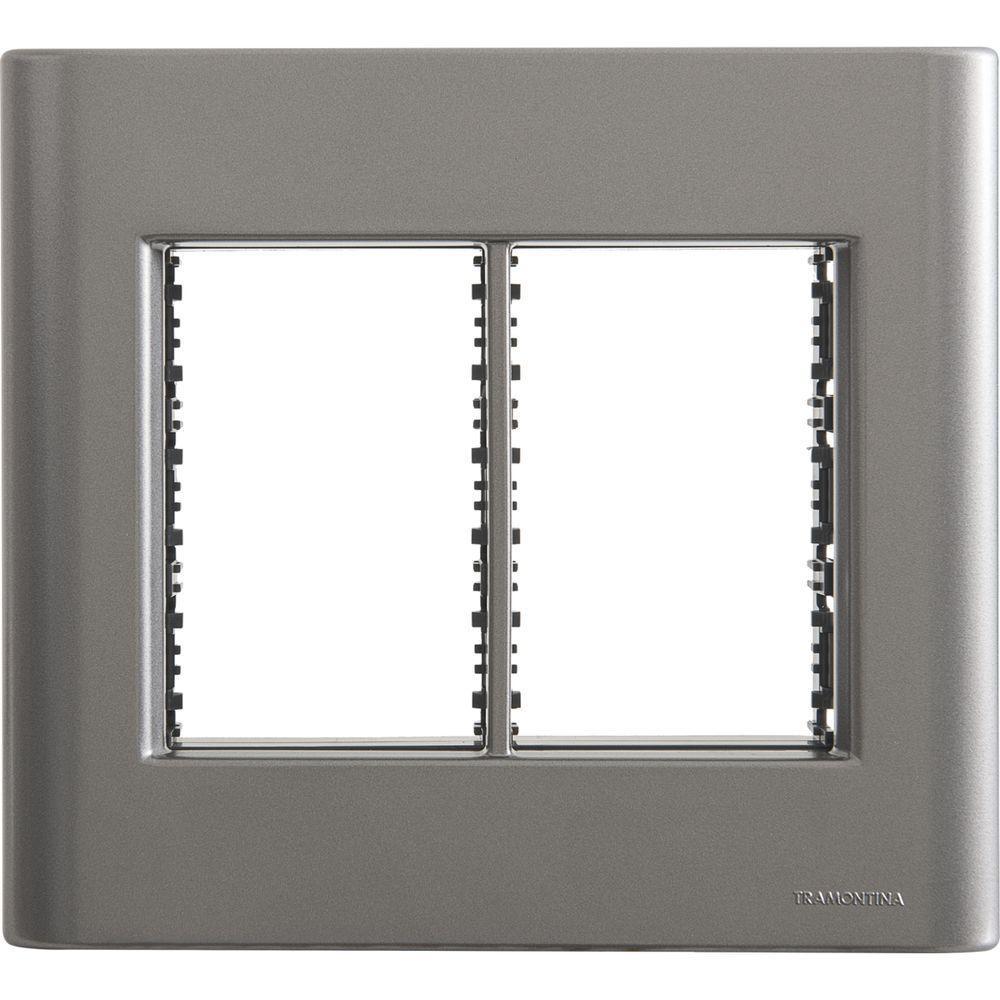 Placa 6 Postos 4x4 Tramontina Giz Onix Metalizado Com Suporte - 1