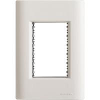 Placa 3 Postos 4x2 Tramontina Giz Branca Soft Touch Com Suporte - 1