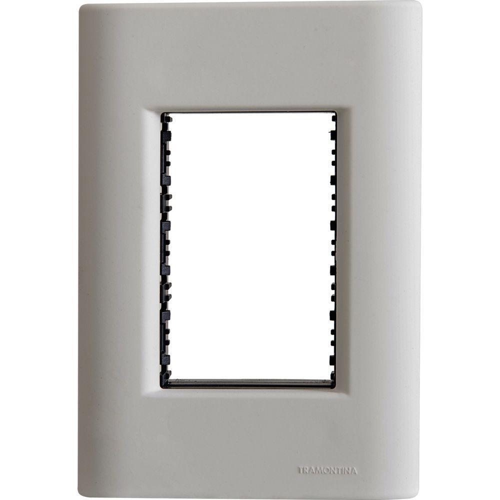 Placa 3 Postos 4x2 Tramontina Giz Fendi Com Suporte - 1