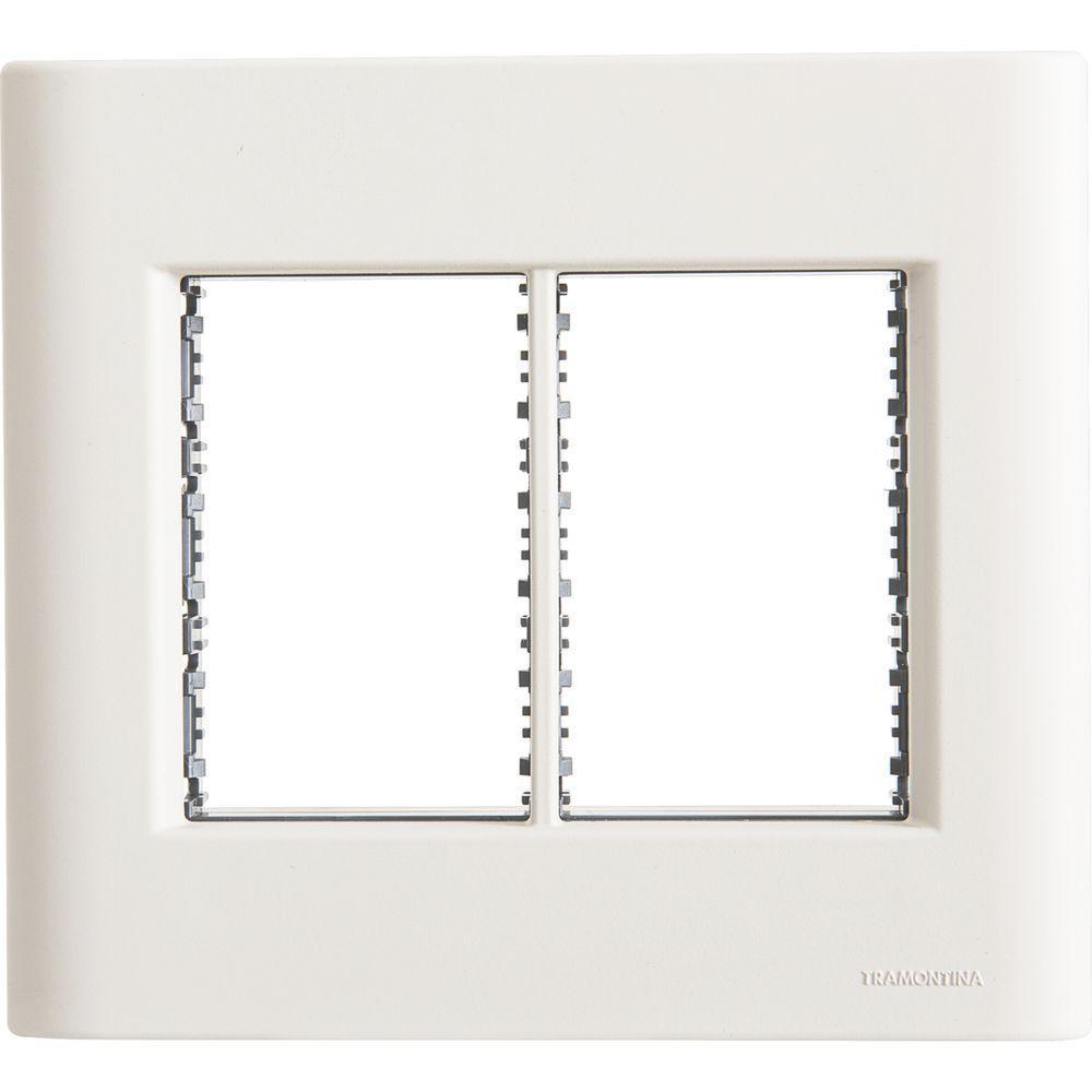 Placa 6 Postos 4x4 Tramontina Giz Branca Soft Touch Com Suporte - 1