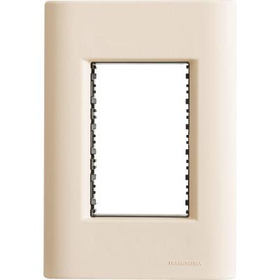 Placa 3 Postos 4x2 Tramontina Giz Nude Soft Touch Com Suporte