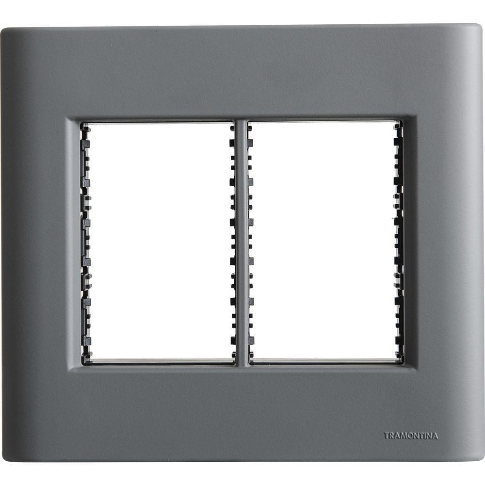 Placa 6 Postos 4x4 Tramontina Giz Titânio Soft Touch Com Suporte - 1