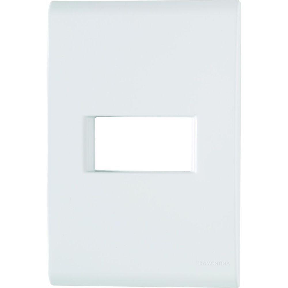 Placa 1 Posto Horizontal 4x2 Tramontina Liz Branca 120 Unidades - 1