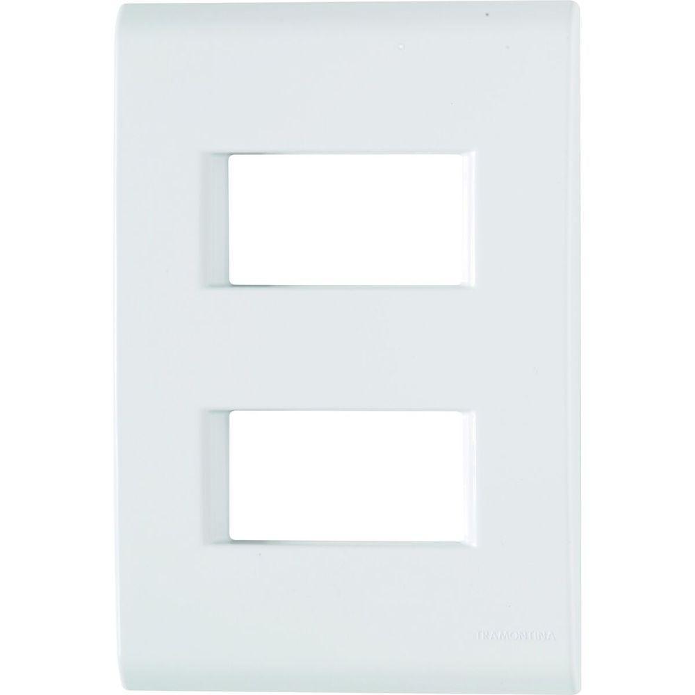 Placa 2 Postos Afastados 4x2 Tramontina Liz Branca 120 Unidades - 1