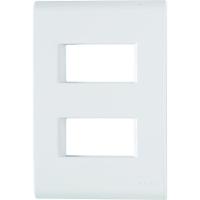 Placa 2 Postos Afastados 4x2 Tramontina Liz Branca 120 Unidades - 1