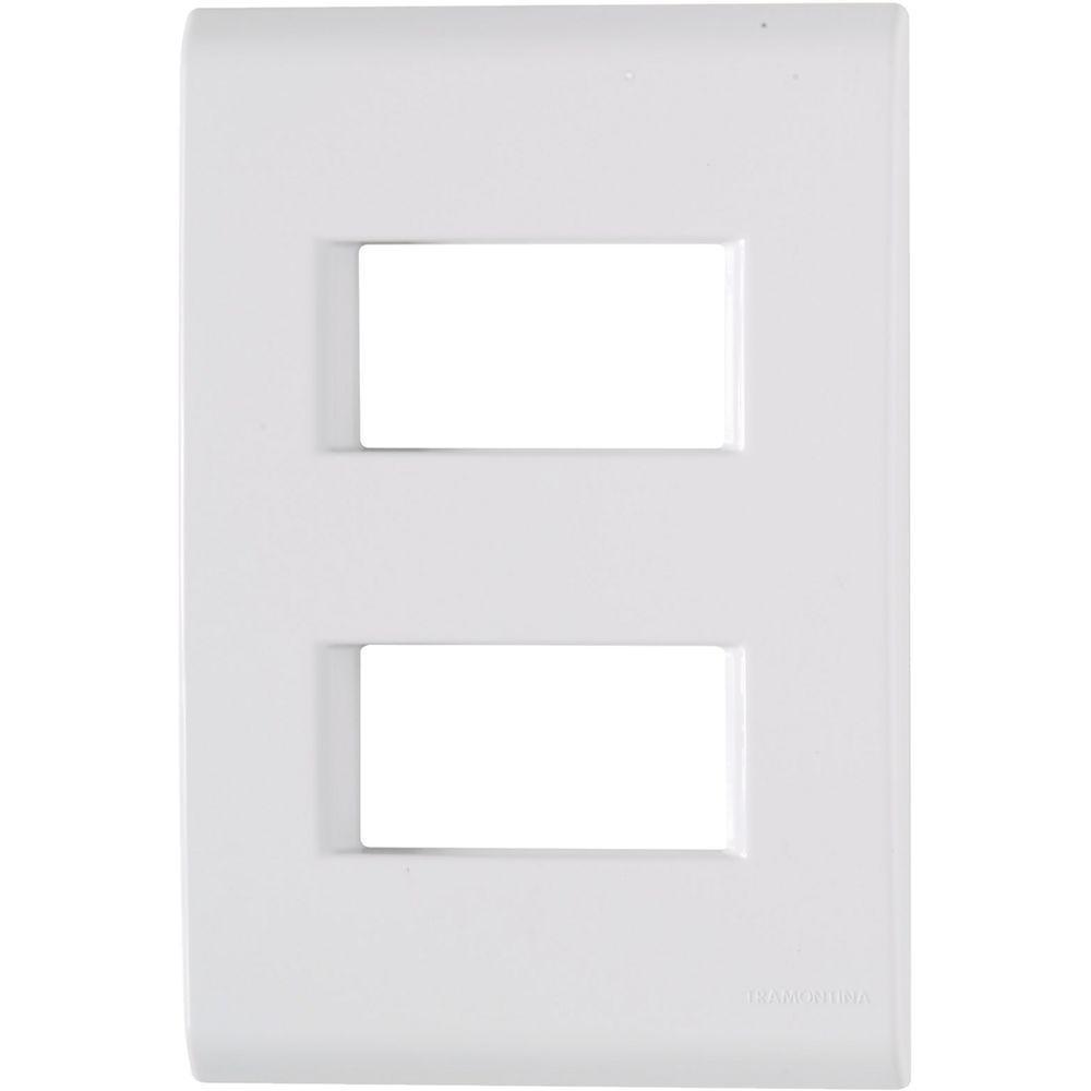 Kit 3 Placa 2 Postos Afastados 4x2 Tramontina Liz Branca - 1