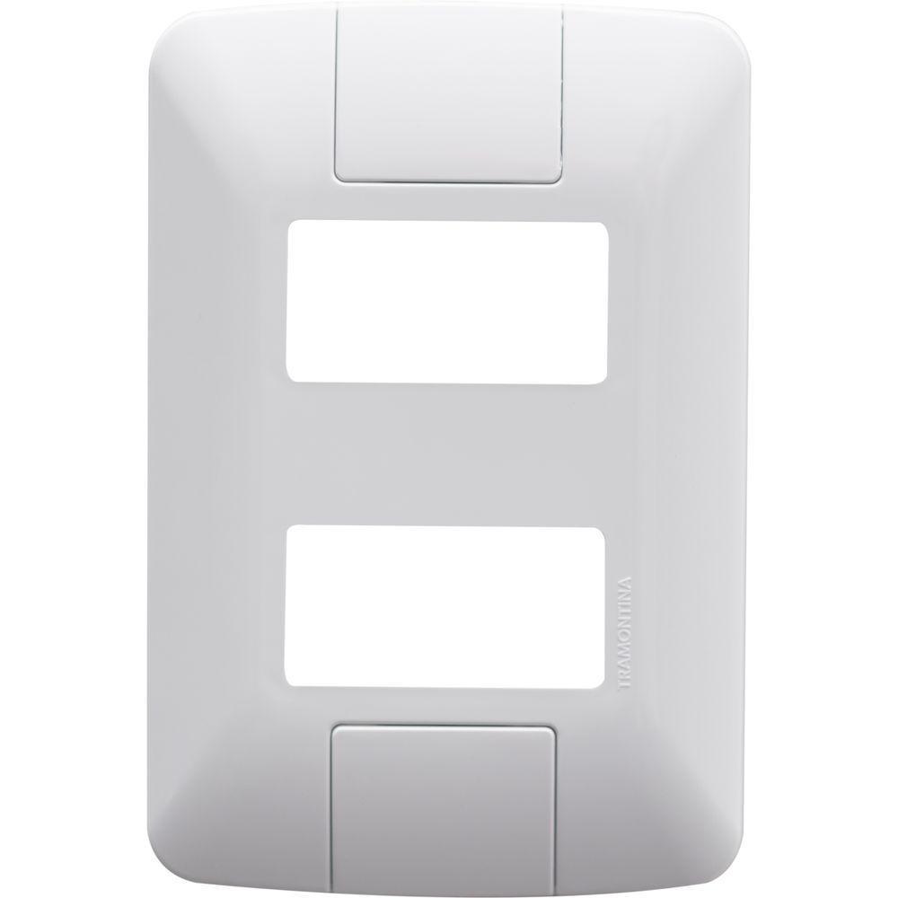 Kit 2 Placa 2 Postos Afastados 4x2 Tramontina Aria Branca - 1