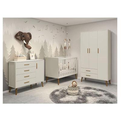 Quarto De Bebê Isis 3 Portas Areia Acetinado - Reller