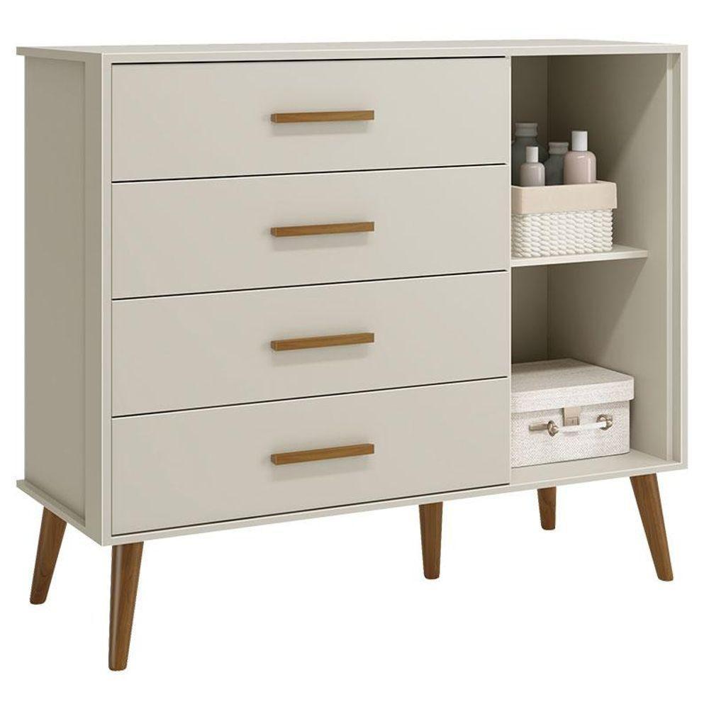 Quarto De Bebê Isis 4 Portas Areia Acetinado - Reller - 5