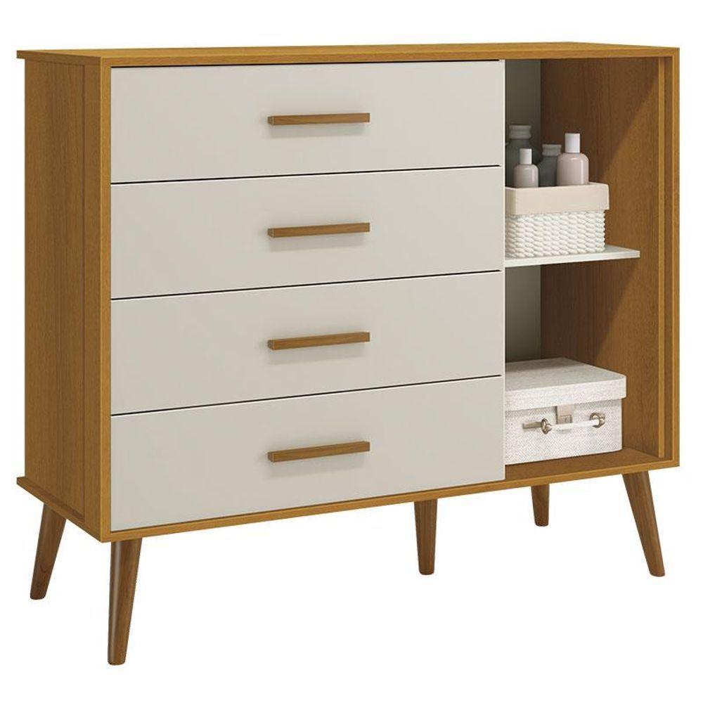 Cômoda Infantil Com Porta Isis Areia Acetinado Savana - Reller - 3