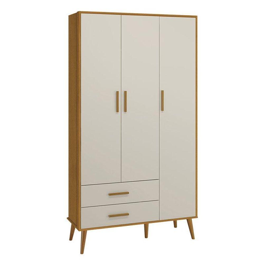 Quarto De Bebê Isis 3 Portas Areia Acetinado Savana Com Colchão Gazin - Reller - 3