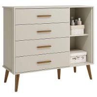 Quarto De Bebê Isis 3 Portas Areia Acetinado Com Colchão Ortobom - Reller - 5