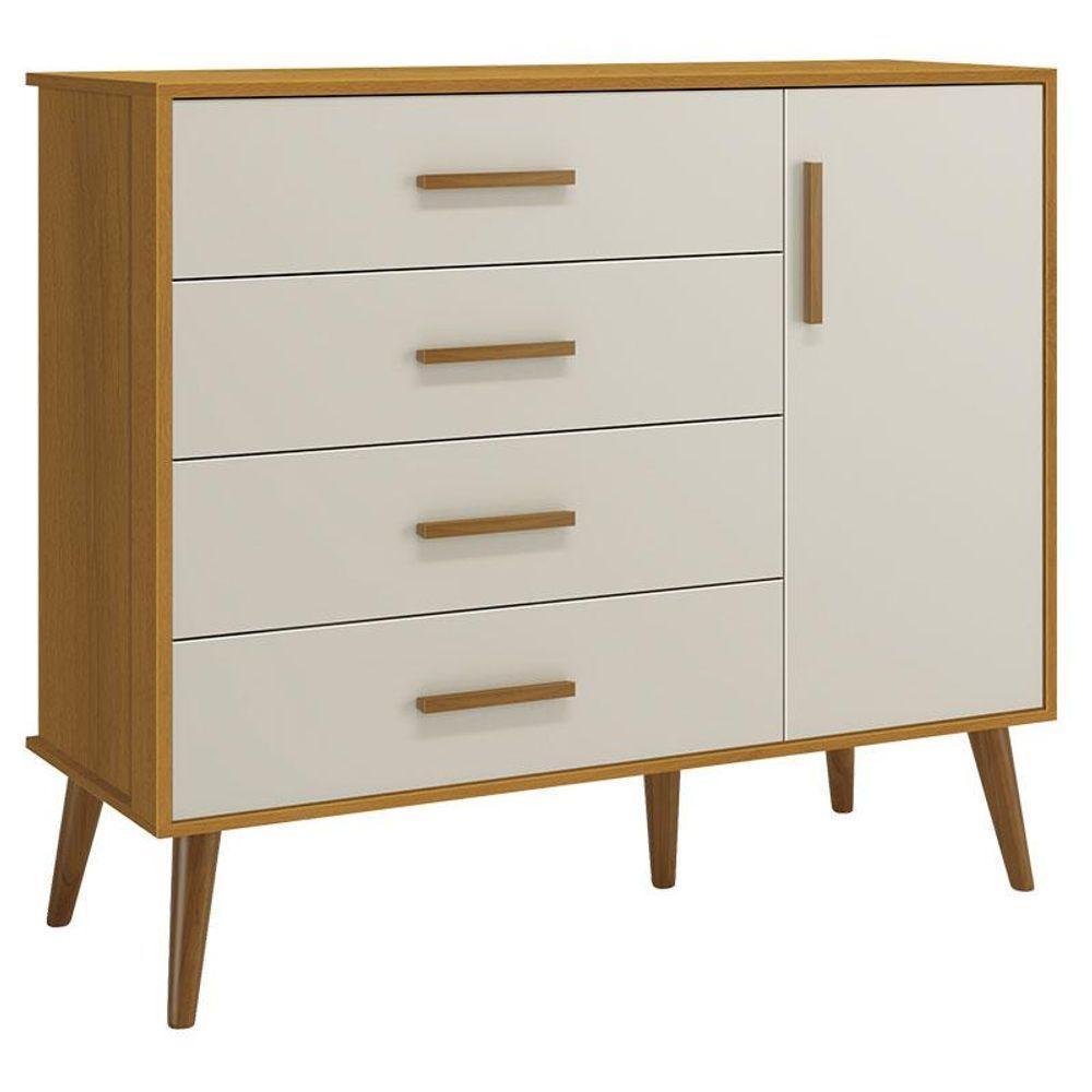 Berço Americano E Cômoda Infantil Com Porta Isis Areia Acetinado Savana - Reller - 7