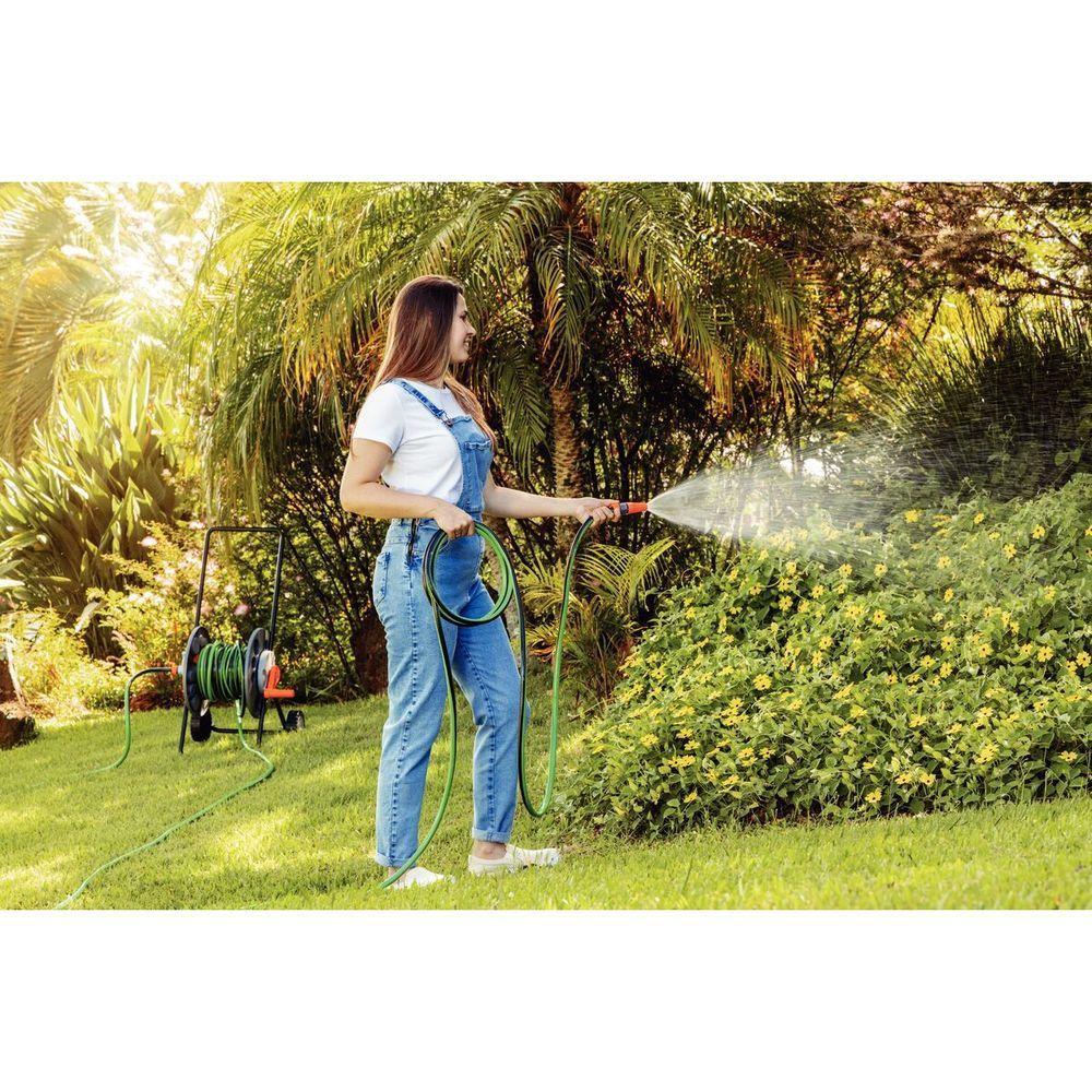 Mangueira Flex Para Jardim Tramontina Verde Com Faixa Preta Em Pvc 4 Camadas 25 M Com Engate Rosqueado E Esguicho - 8