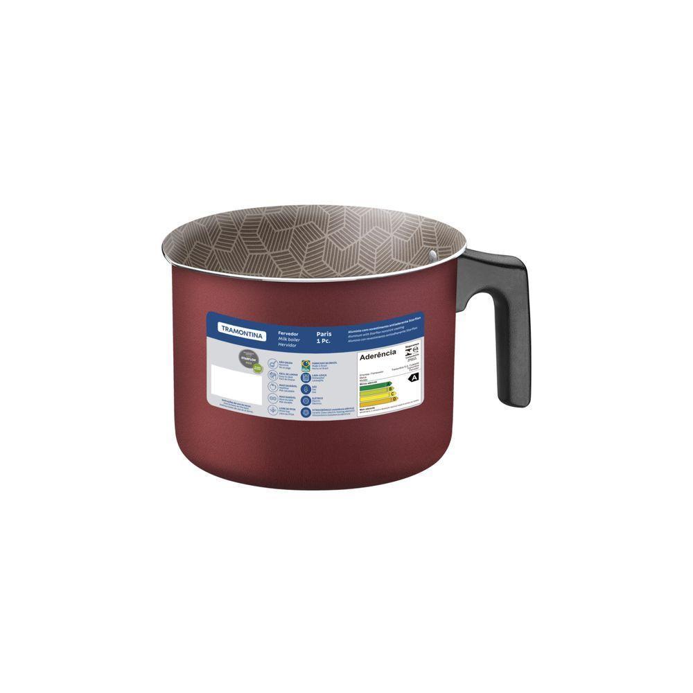 Fervedor Tramontina Em Alumínio Com Revestimento Interno E Externo Em Antiaderente Vermelho 14Cm 1,9 - 2