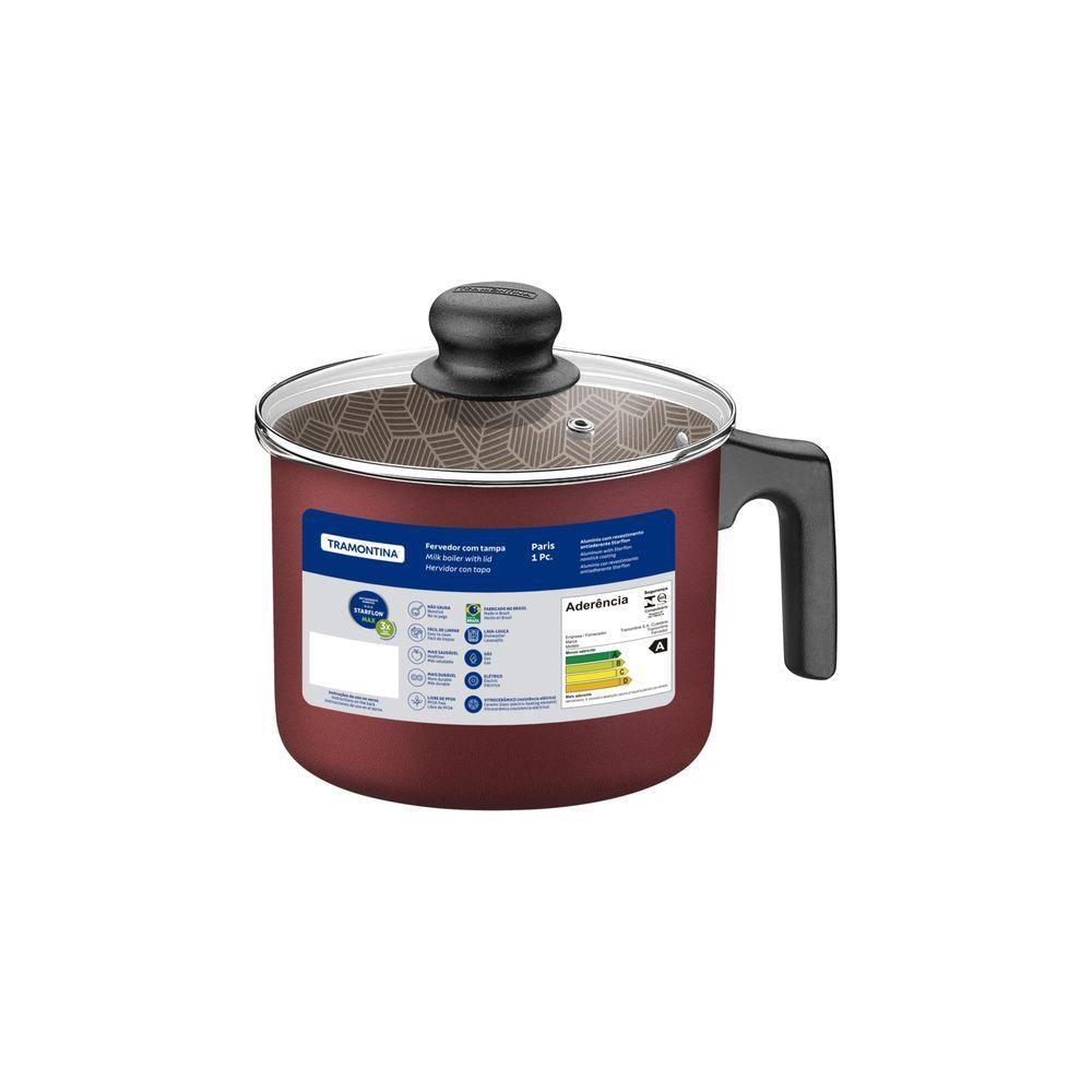 Fervedor Tramontina Paris Em Alumínio Com Revestimento Interno E Externo Em Antiaderente Starflon Max Vermelho Com Tampa - 2