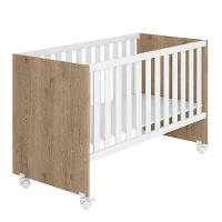 Berço Nacional 3540 E Guarda Roupa Com Cômoda 4070 Ambiente Doce Sonho Carvalho Rústico Toq Branco - Qmovi