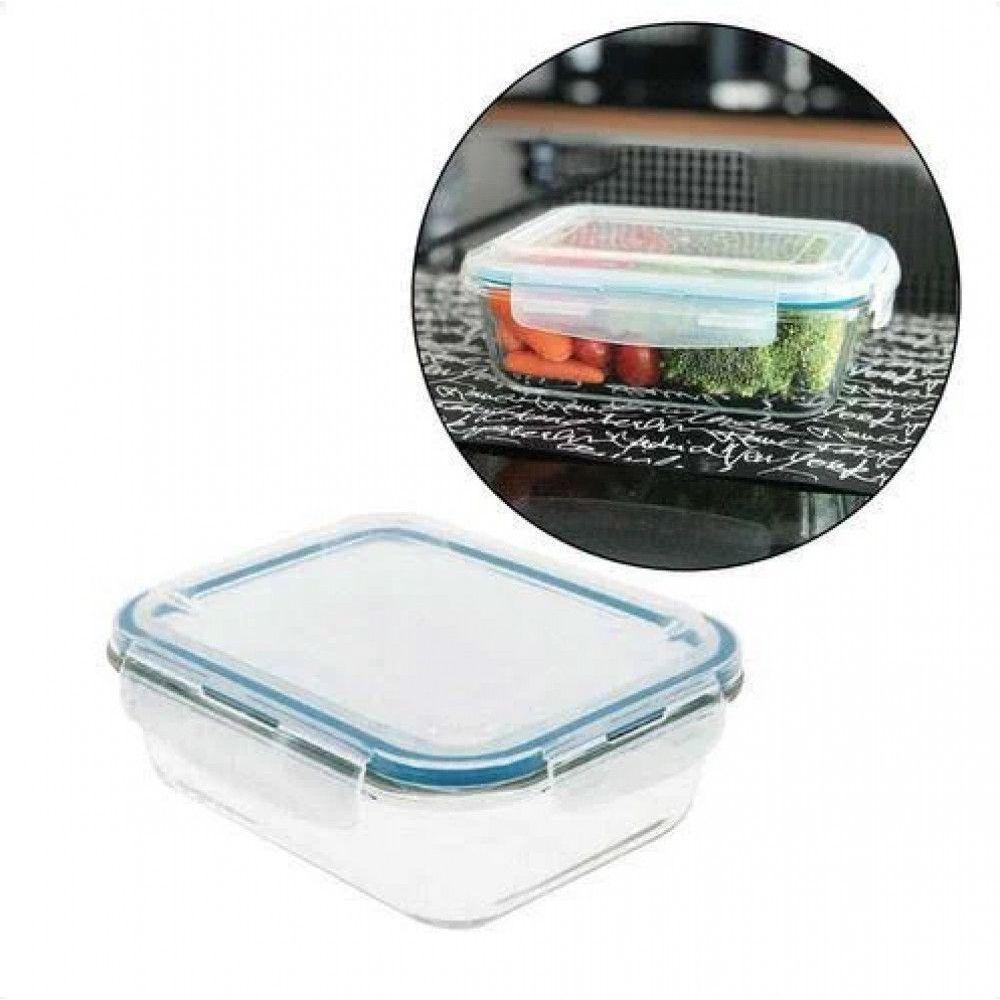 Pote De Vidro Porta Mantimento Quadrado Hermetico 1.05l Mimo - 2
