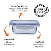 Pote De Vidro Porta Mantimento Quadrado Hermetico 1.05l Mimo - 5