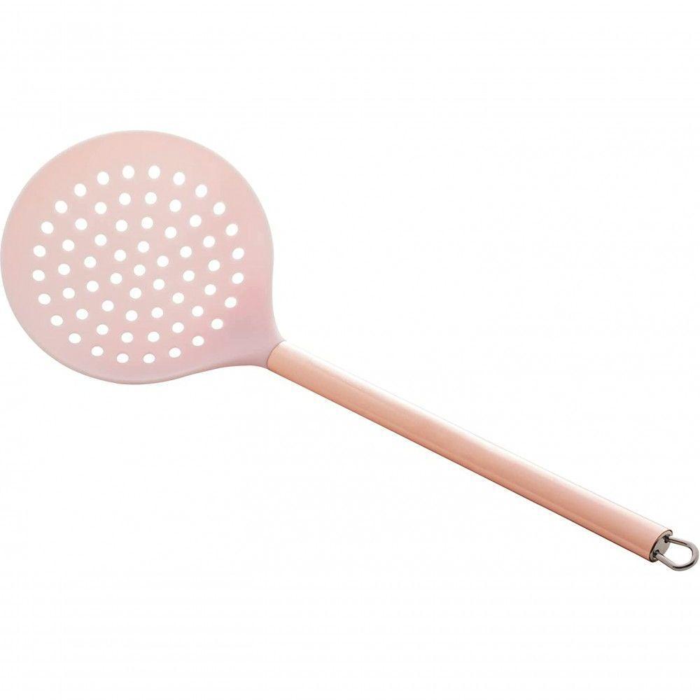 Escumadeira De Nylon Com Cabo De Aço Inox Rose 30 Cm - Lyor - 1