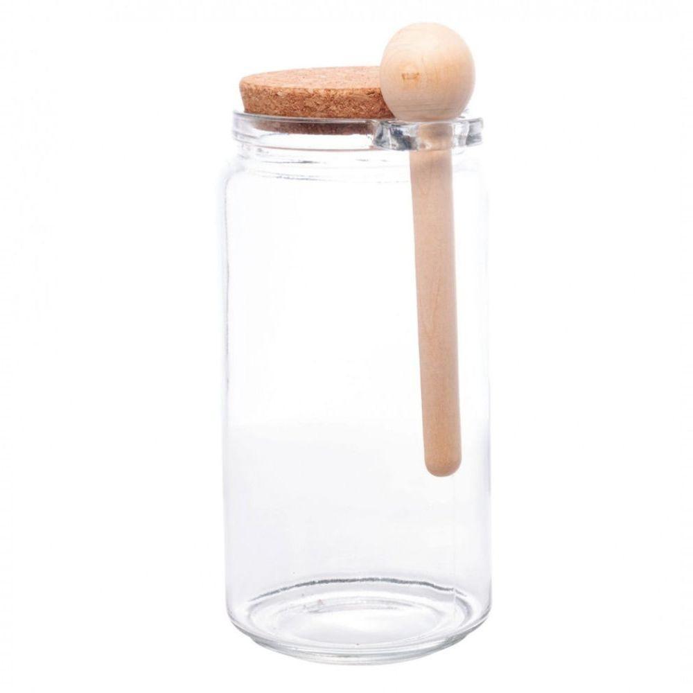 Pote Redondo Com Tampa De Rolha E Colher De Bambu 1 L - Lyor - 4