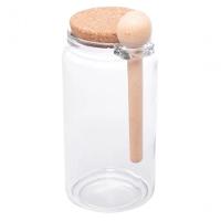 Pote Redondo Com Tampa De Rolha E Colher De Bambu 1 L - Lyor - 1