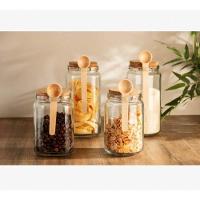 Pote Redondo Com Tampa De Rolha E Colher De Bambu 1 L - Lyor - 5