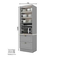 Torre Quente 1 Forno Nova York Cinza Com Tampo Calcare - Henn - 2