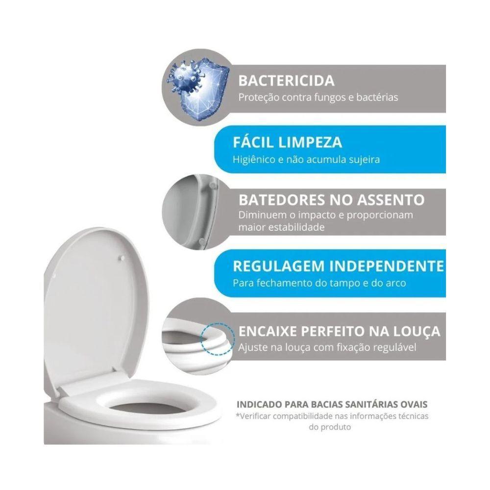 Assento Soft Close Oval - Astra Branco - 2