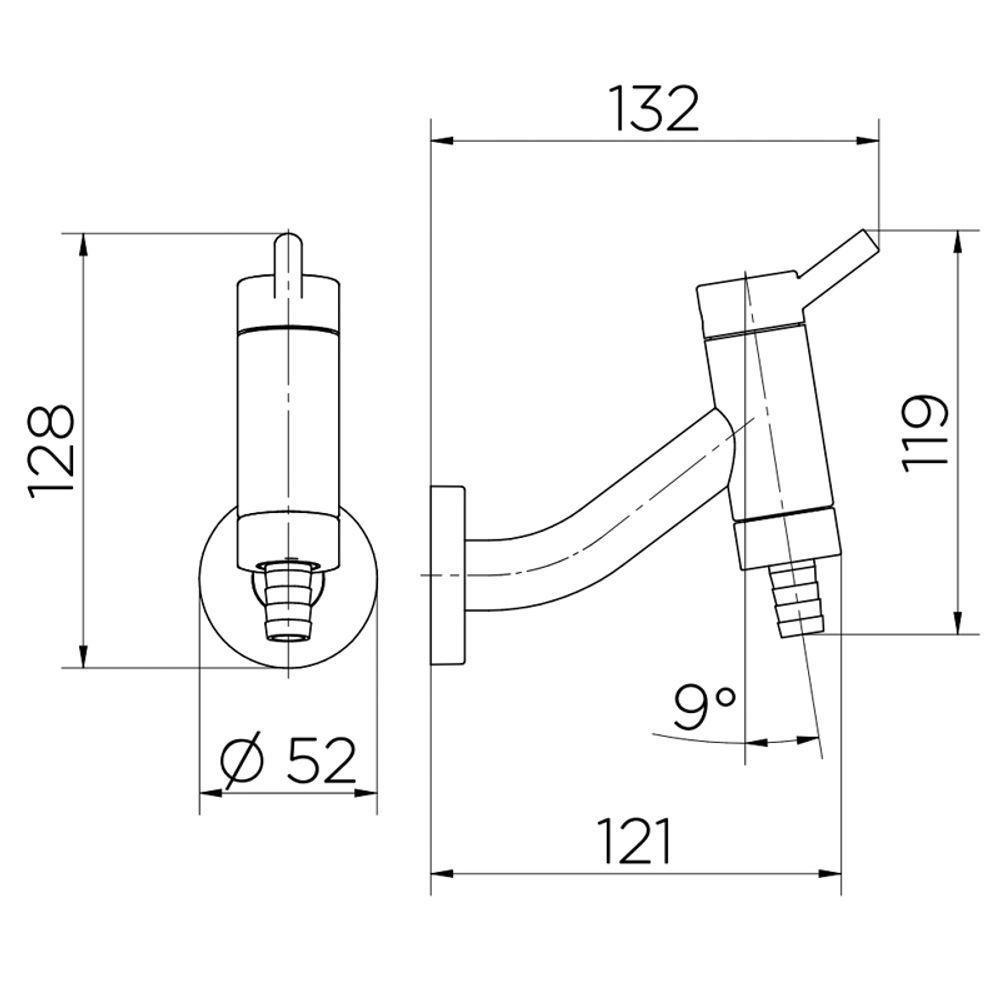 Torneira Para Tanque E Jardim Docol Nova Lóggica 1137806 De Parede Cromada - 2