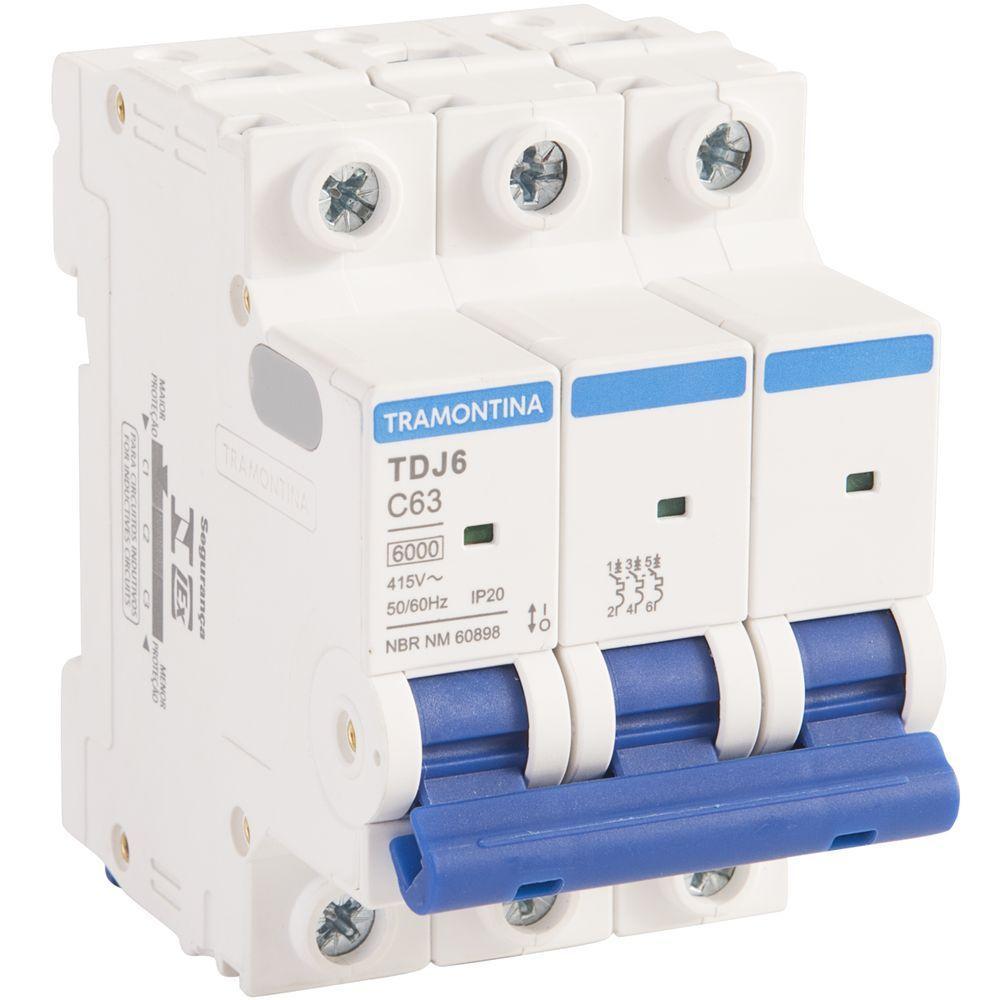 Minidisjuntor Tdj6ka 3 P 63 A Curva C Tramontina - 2