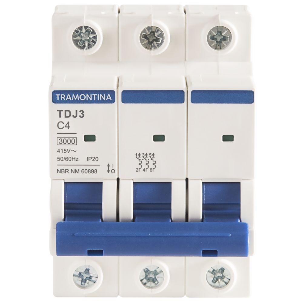 Minidisjuntor Tdj3ka 3 P 4 A Curva C Tramontina - 1