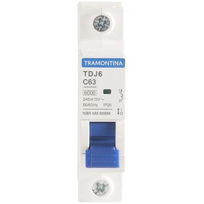 Minidisjuntor Tdj6ka 1 P 63 A Curva C Tramontina