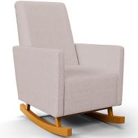 Poltrona De Amamentação Com Balanço Ravena W01 Linho Bege - Lyam Decor - 1