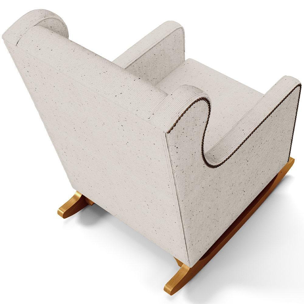 Poltrona De Amamentação Com Balanço Mavie L02 Linho Cru - Lyam Decor - 2